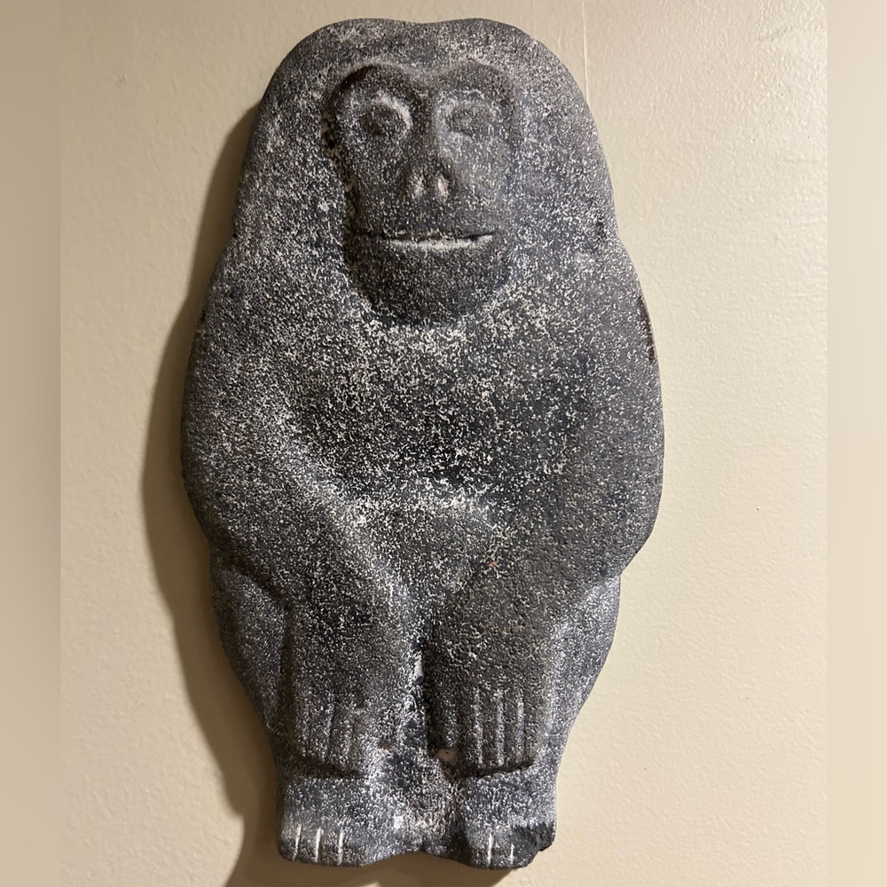 Vintage Monkey Wall Plaque Marked Soder, Vintage Monkey Decor, Zen Monkey